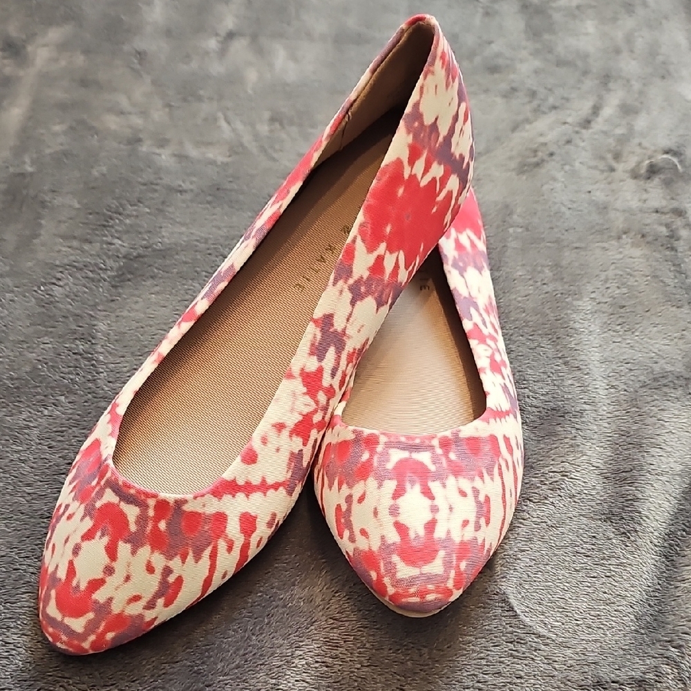 Kelly & Katie Red and Cream Ballet‎ Flats Work Shoes